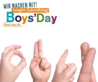 Gebärdenzeichen und Boys'Day-Logo