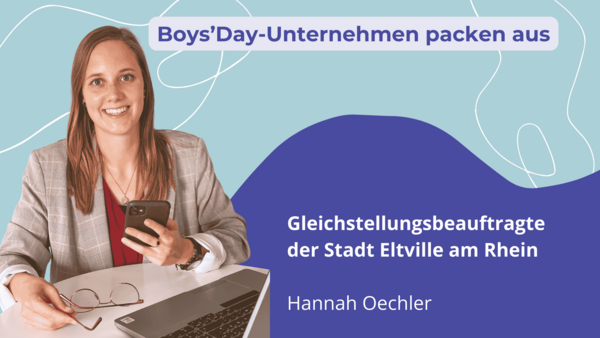 Grafik mit Hannah Oechler und Boys'Day-Unternehmen packen aus