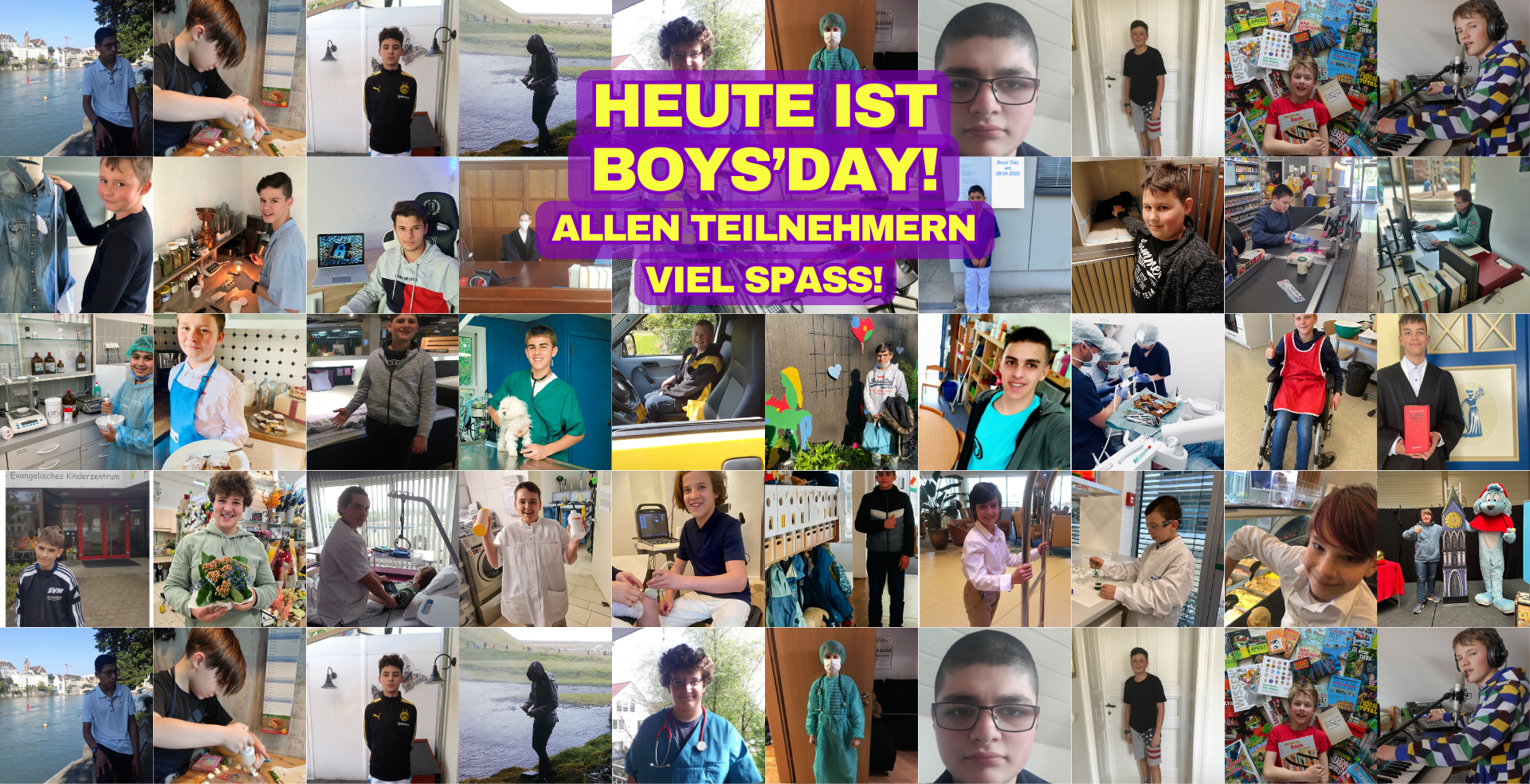 Collage mit Bilder von Jungs und dem Schriftzug Heute ist Boys'Day