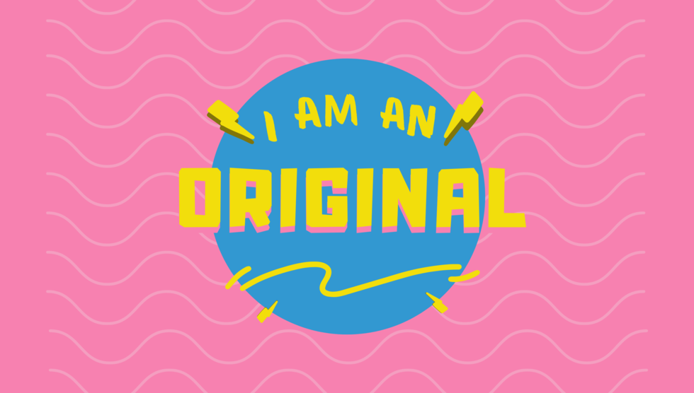 Grafik mit Männchen und Schriftzug: I am an original