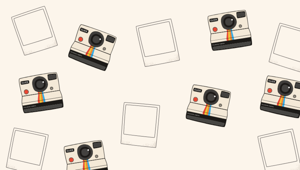 Grafik mit Polaroids