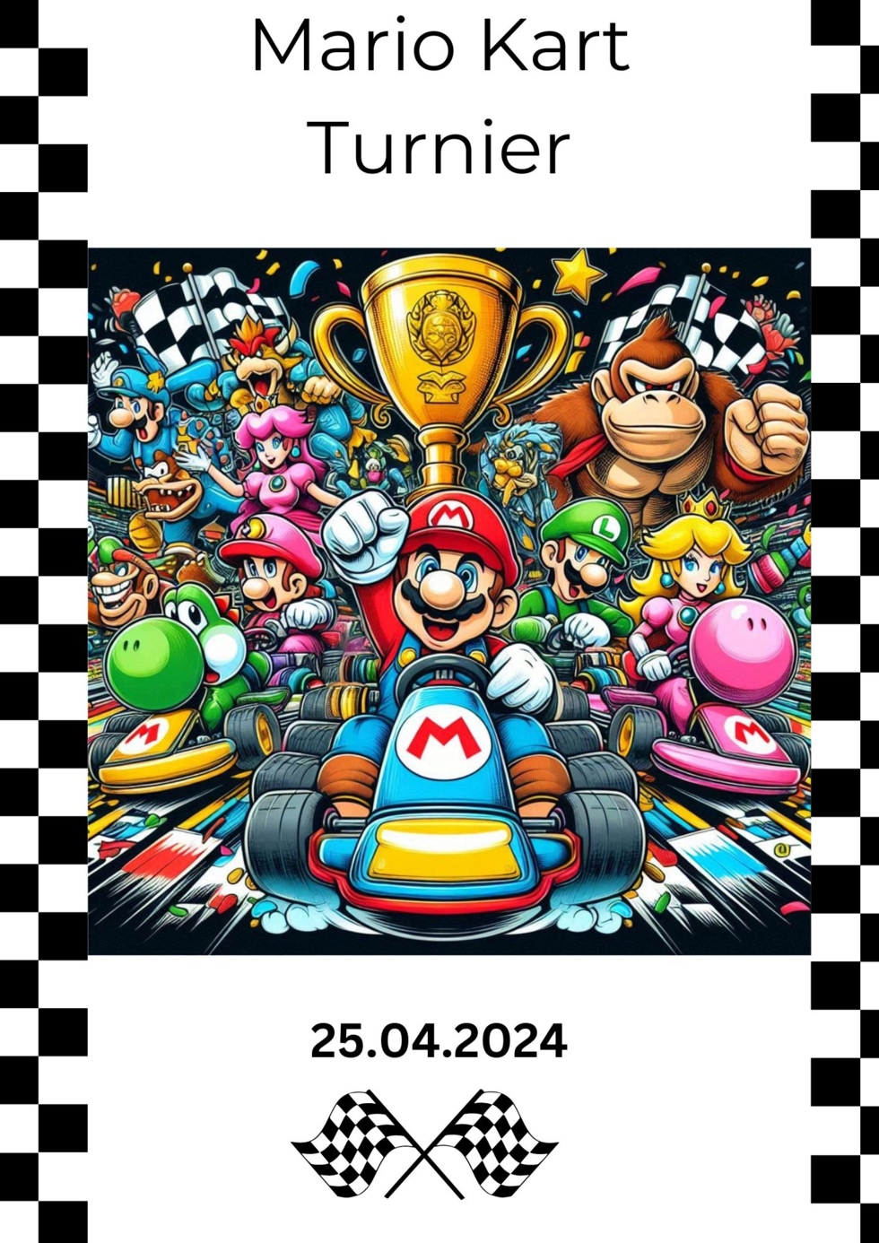 Plakat für eine Mario Kart Turnier am Boys'Day