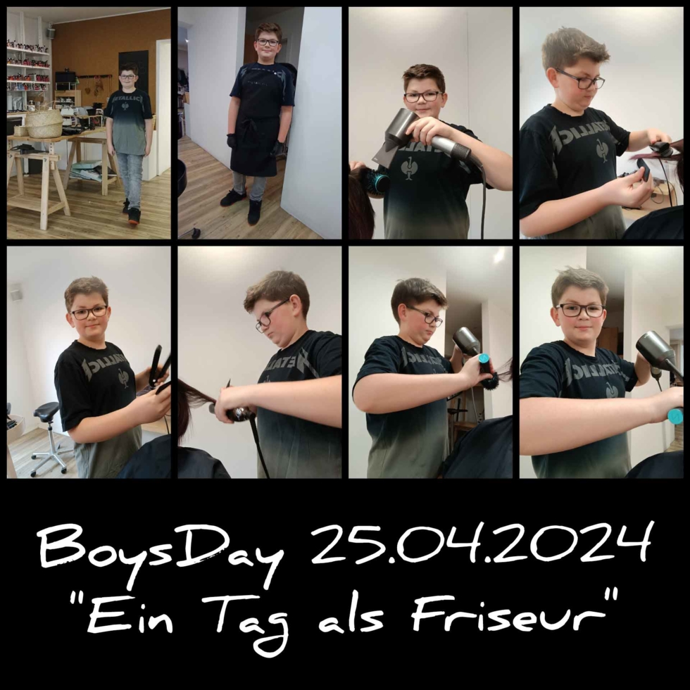 Fotocollage mit Friseurbildern