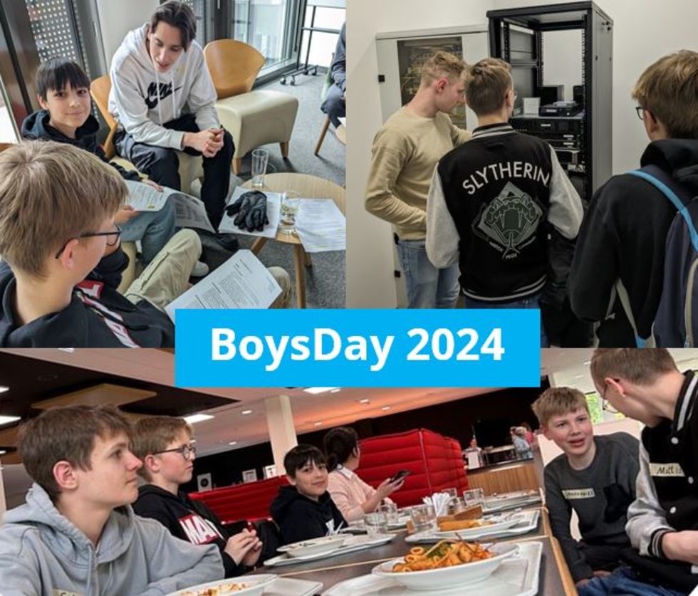 Collage mit Bildern des Boys'Day bei Creditreform