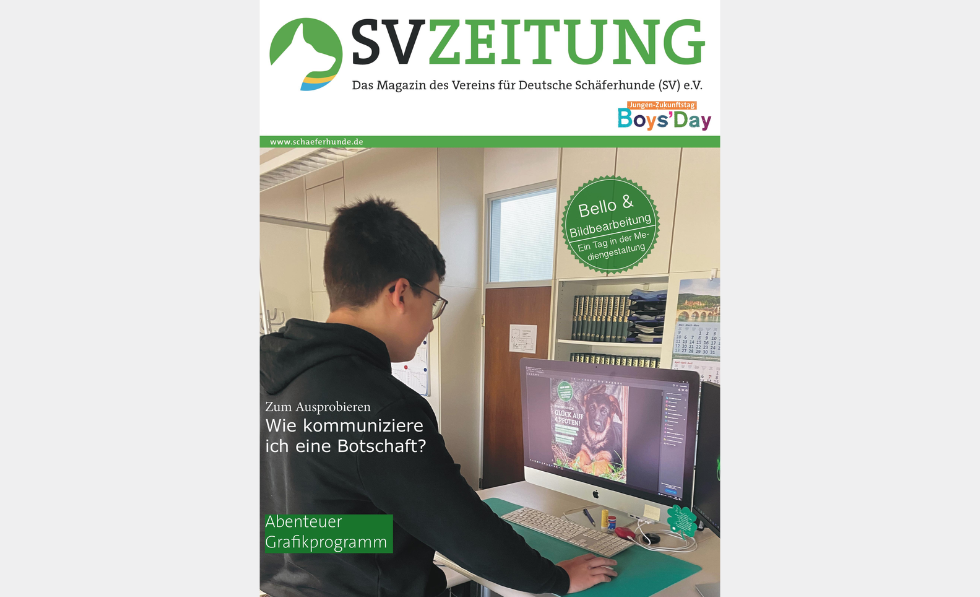 Titelseite der SV-Zeitschrift mit Boys'Day-Teilnehmer