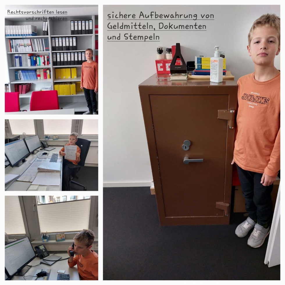 Fotocollage zum Boys'Day im Büro