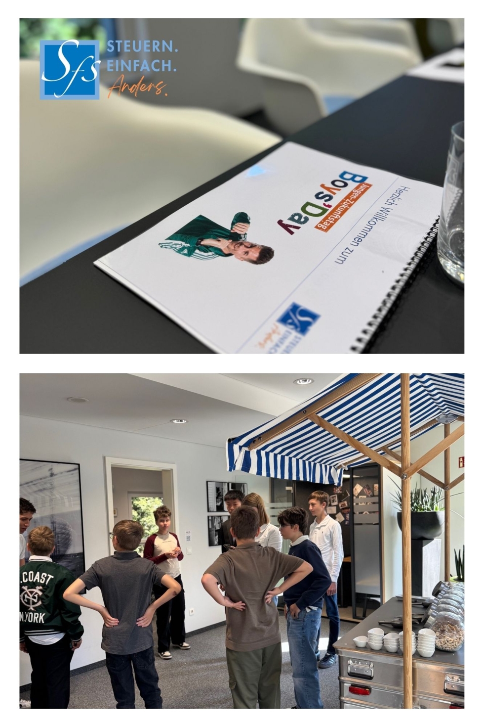 Boys'Day-Teilnehmer im Steuerbüro