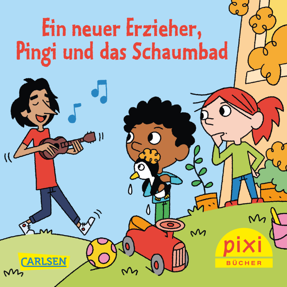 Cover des Pixibuchs Ein neuer Erzieher, Pingi und das Schaumbad